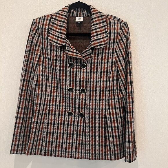 Cabi Jazzy Jacket Toffee Plaid Double Breasted Tartan Blazer 4118 Women Large - Picture 3 of 11